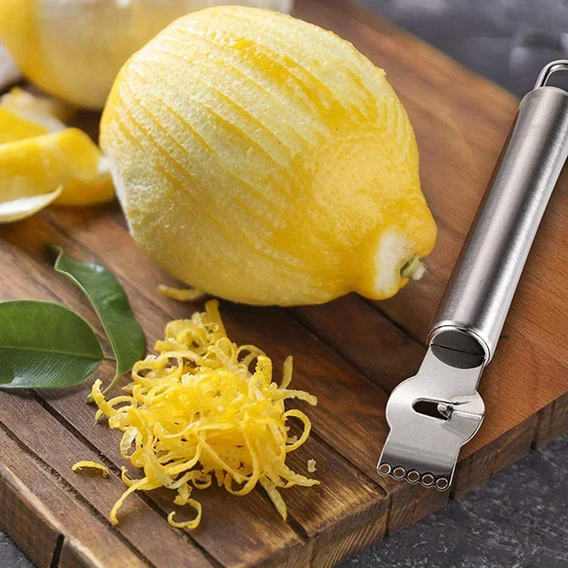 Household Kitchen Gadgets Vegetable Cutter Silk Cutter - 1 Stück Zitronenschaber aus Edelstahl, Schäler,