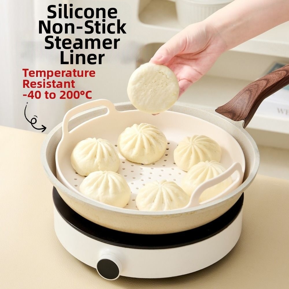 Silicone Steamer Basket - Antihaft-Silikon-Dampfgarkorb Hitzebeständig Ölresistent Wiederverwendbare Dampfgarmatte Rund