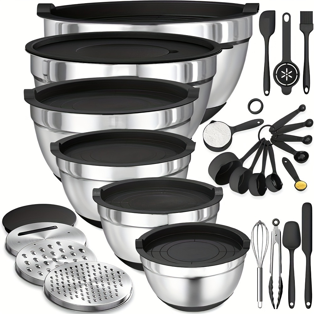 Kitchen Gadgets And Equipment - 17-teiliges Rührschüssel-Set aus Edelstahl, Rührschüsseln mit