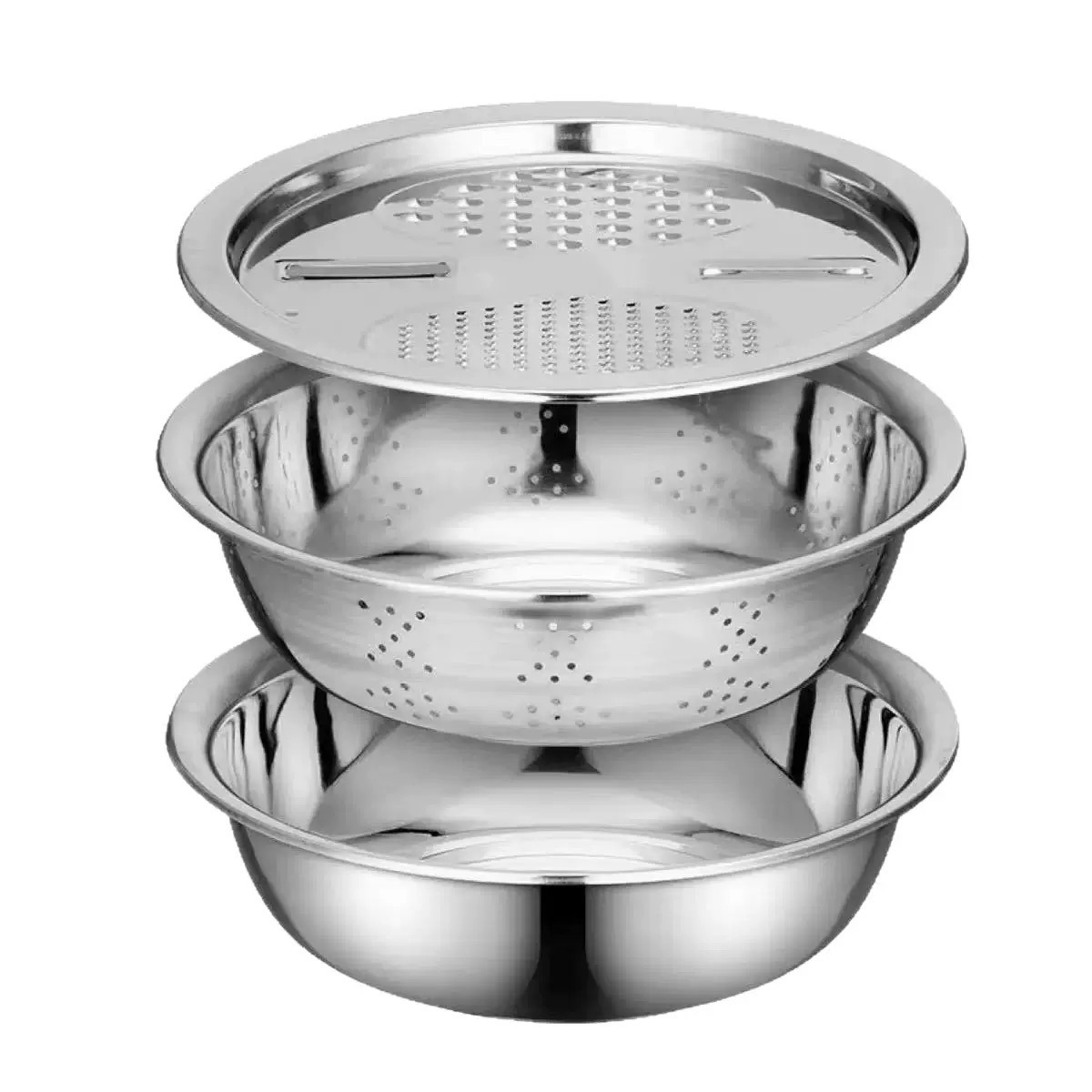 Kitchen Gadgets Vegetable Chopper - 3-teiliges Multifunktionales Gemüseschneider-Set aus Edelstahl mit