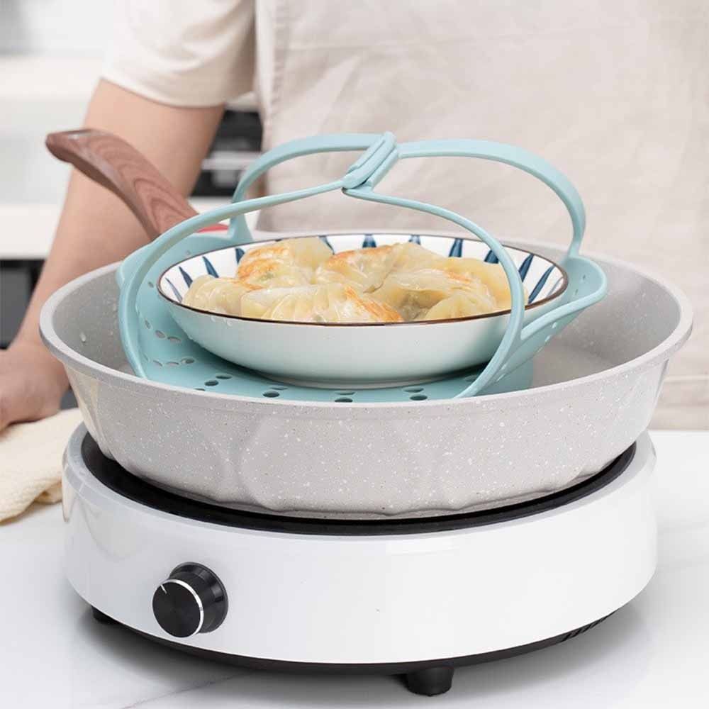 Silicone Steamer Basket - Langer Silikon-Dampfgarkorb, wiederverwendbar, antihaftbeschichtet, hitzebeständig, langlebig,
