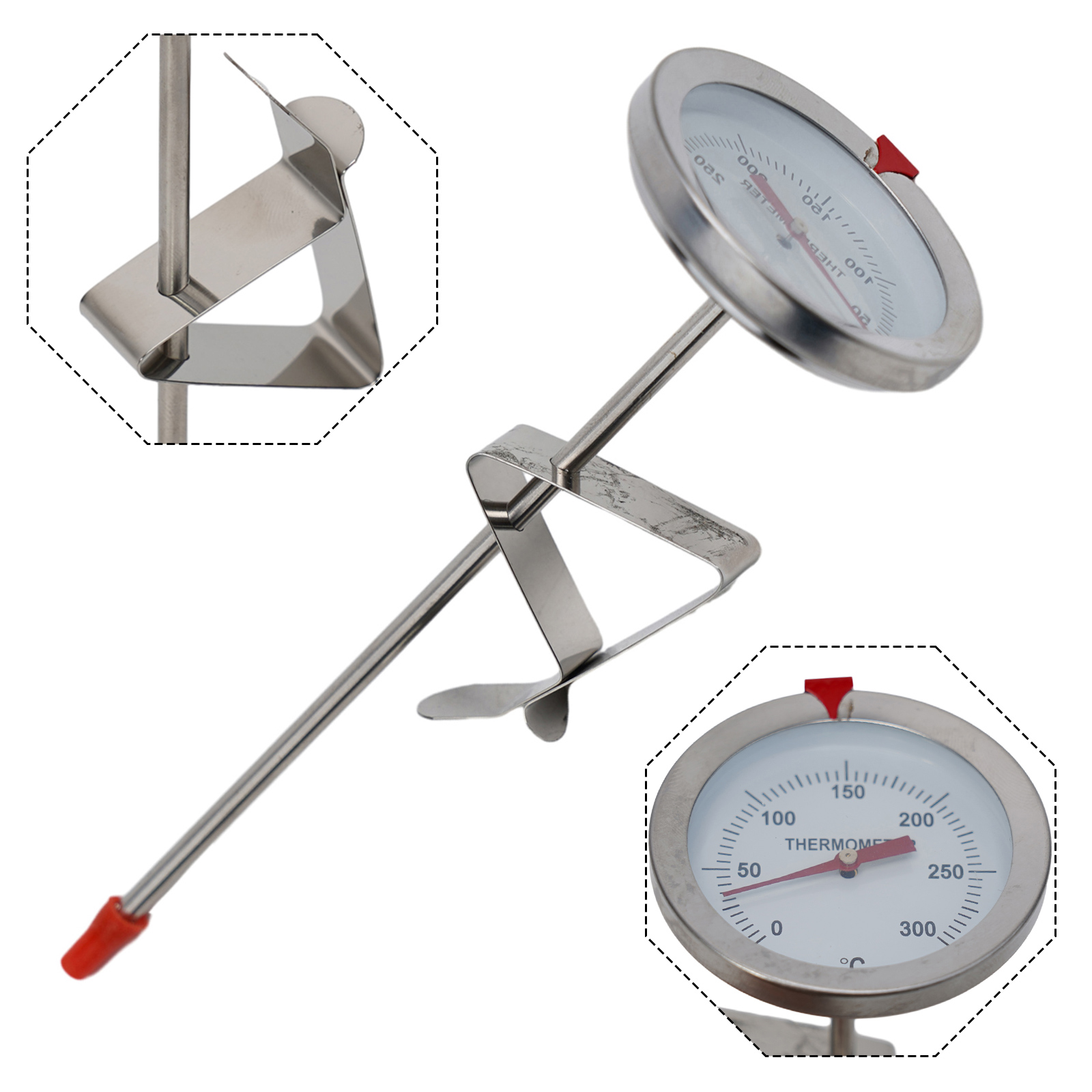 Kitchen Gadgets And Equipment - Edelstahl-Sondenthermometer, Küchenutensilien, Kochtemperaturmessgerät, 0–300 ℃ Milch,