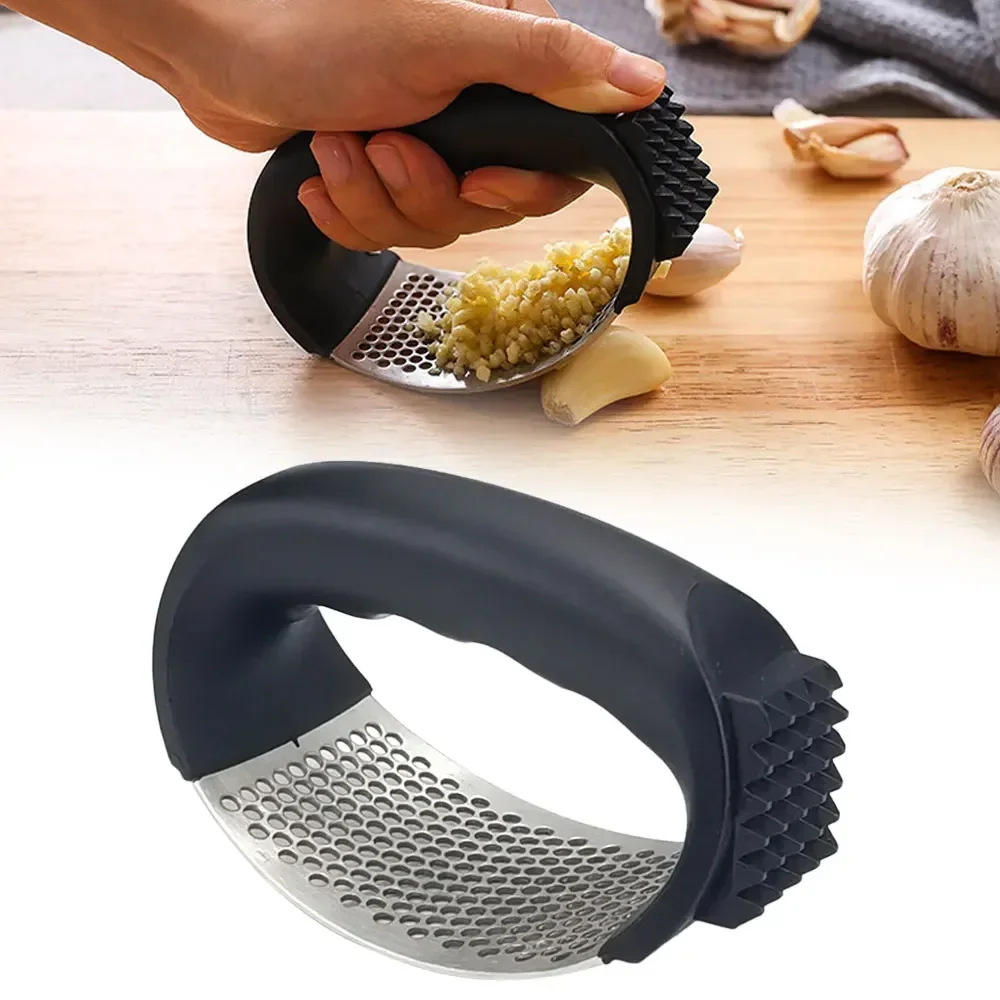 Kitchen Gadgets Vegetable Chopper - Langlebiger Edelstahl Manueller Knoblauchzerkleinerer und -presse,