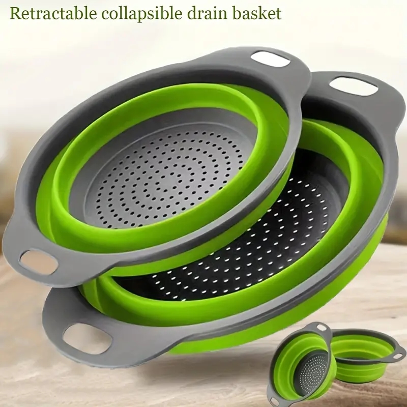 Silicone Steamer Basket - Platzsparendes Silikonsieb mit Griff, zusammenklappbarer Silikon-Waschkorb