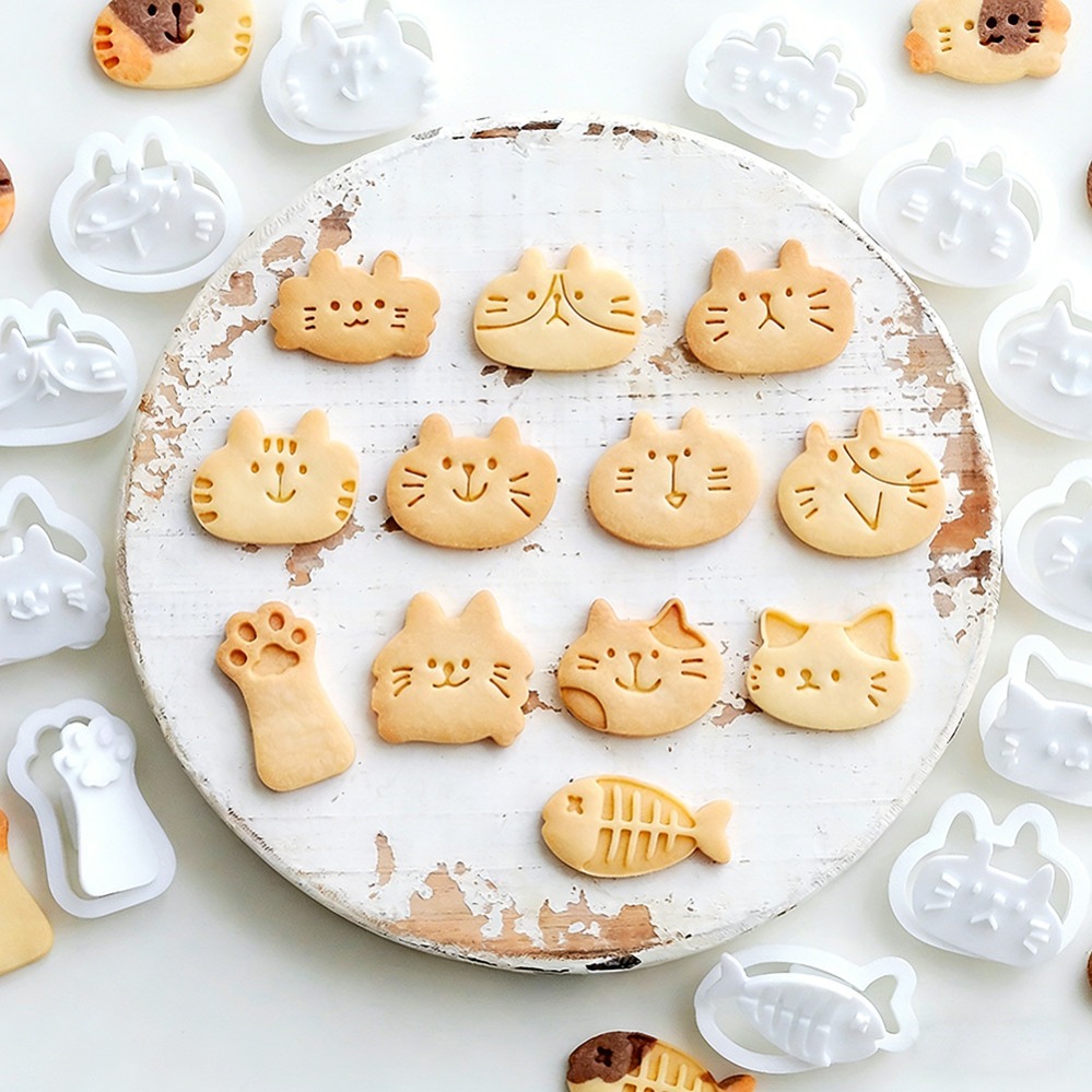 Zyliss Kitchen Gadgets - Niedliche Kätzchen-DIY-Stempel-Keksausstecher Backform Backzubehör für die