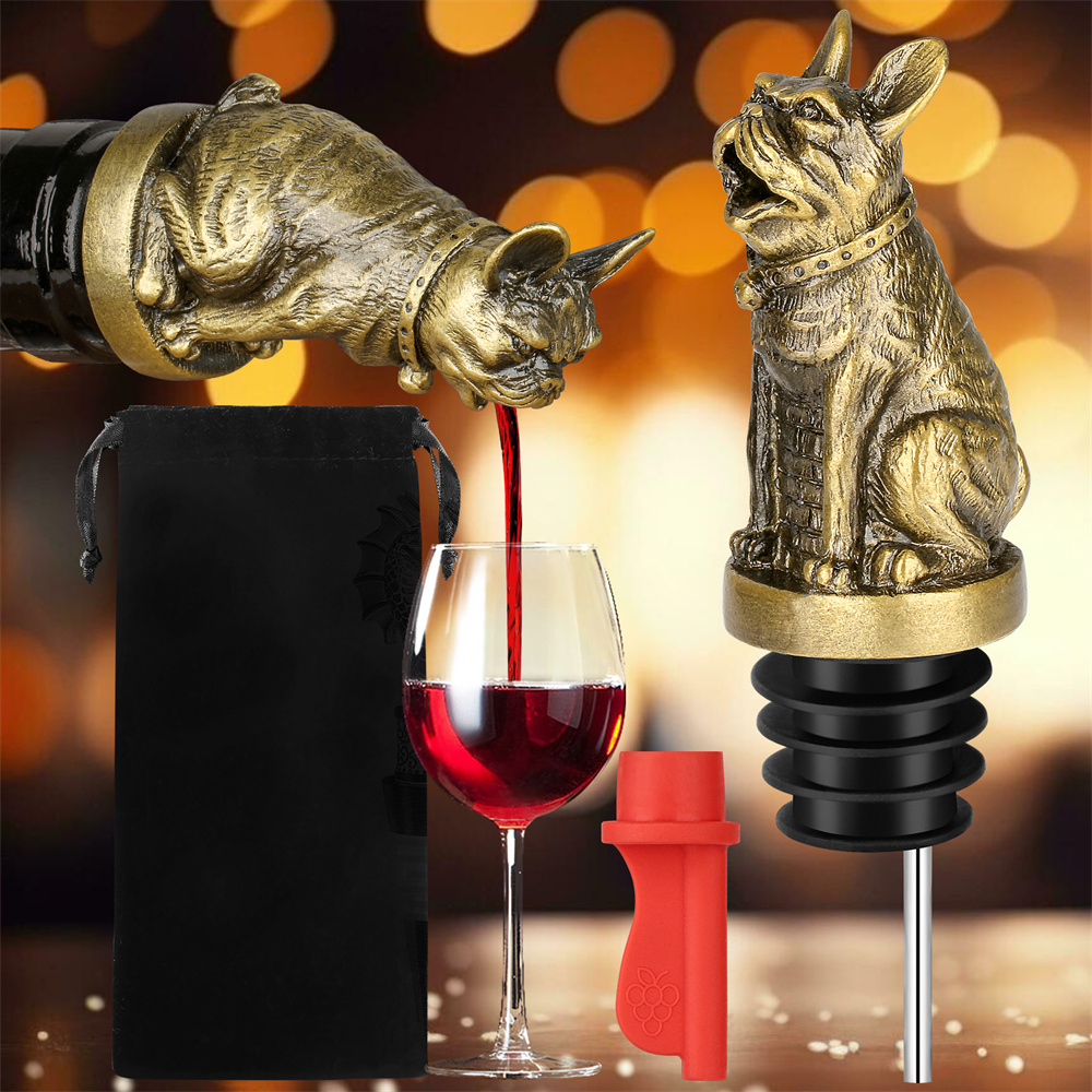 Zyliss Kitchen Gadgets - Niedliche französische Bulldogge Wein Pouer Flaschenverschluss