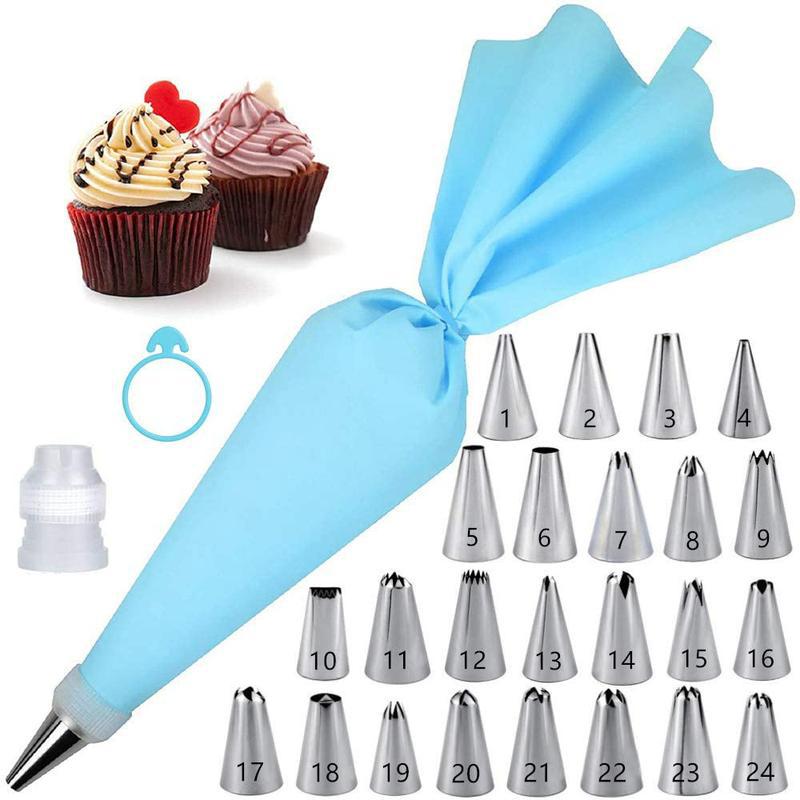 Zyliss Kitchen Gadgets - Spritztüllen-Set für Kuchendekoration, Konditorei-Ausrüstung, Küchenzubehör, Spritzbeutel