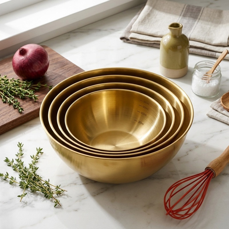 Zyliss Kitchen Gadgets - 3-teiliges Edelstahl-Rührschüssel-Set, Große Salatschüsseln zum Mischen,
