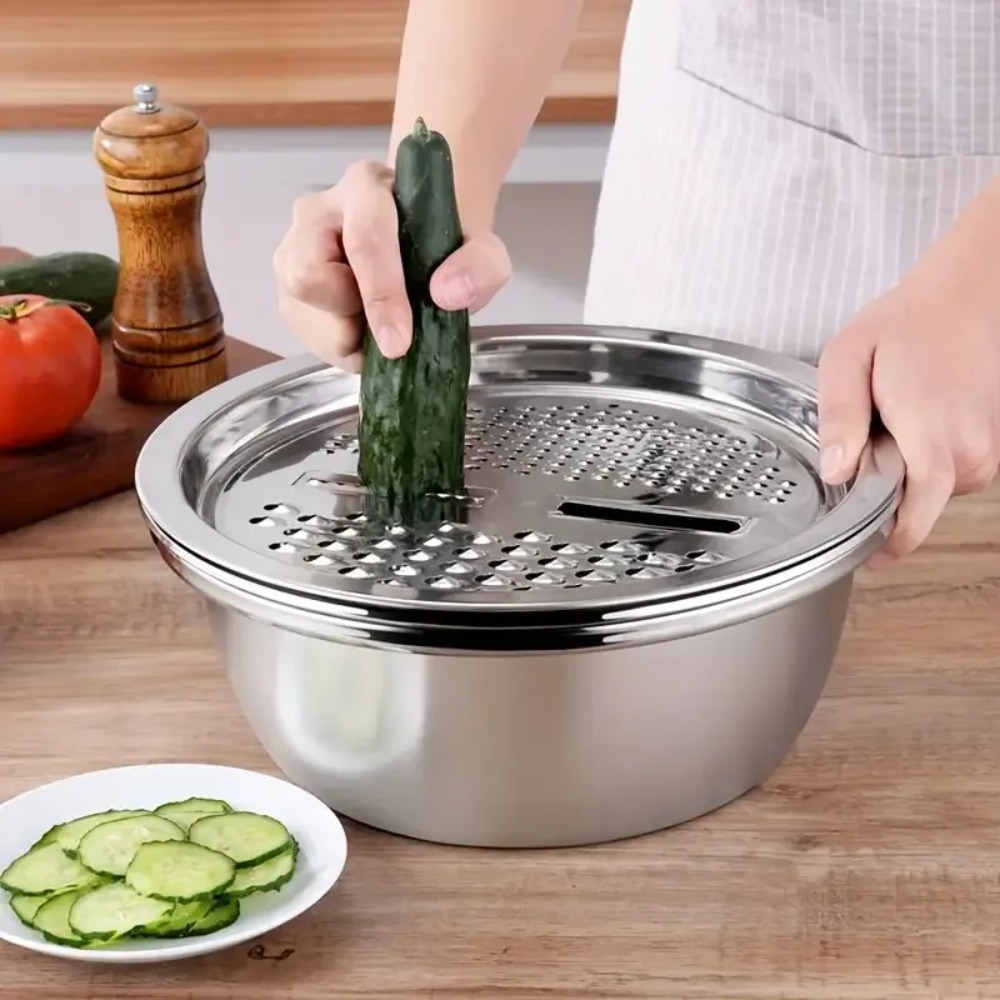 3-teiliges Edelstahl-Sieb- und – Household Kitchen Gadgets Vegetable Cutter Silk Cutter Bewertung und Preis