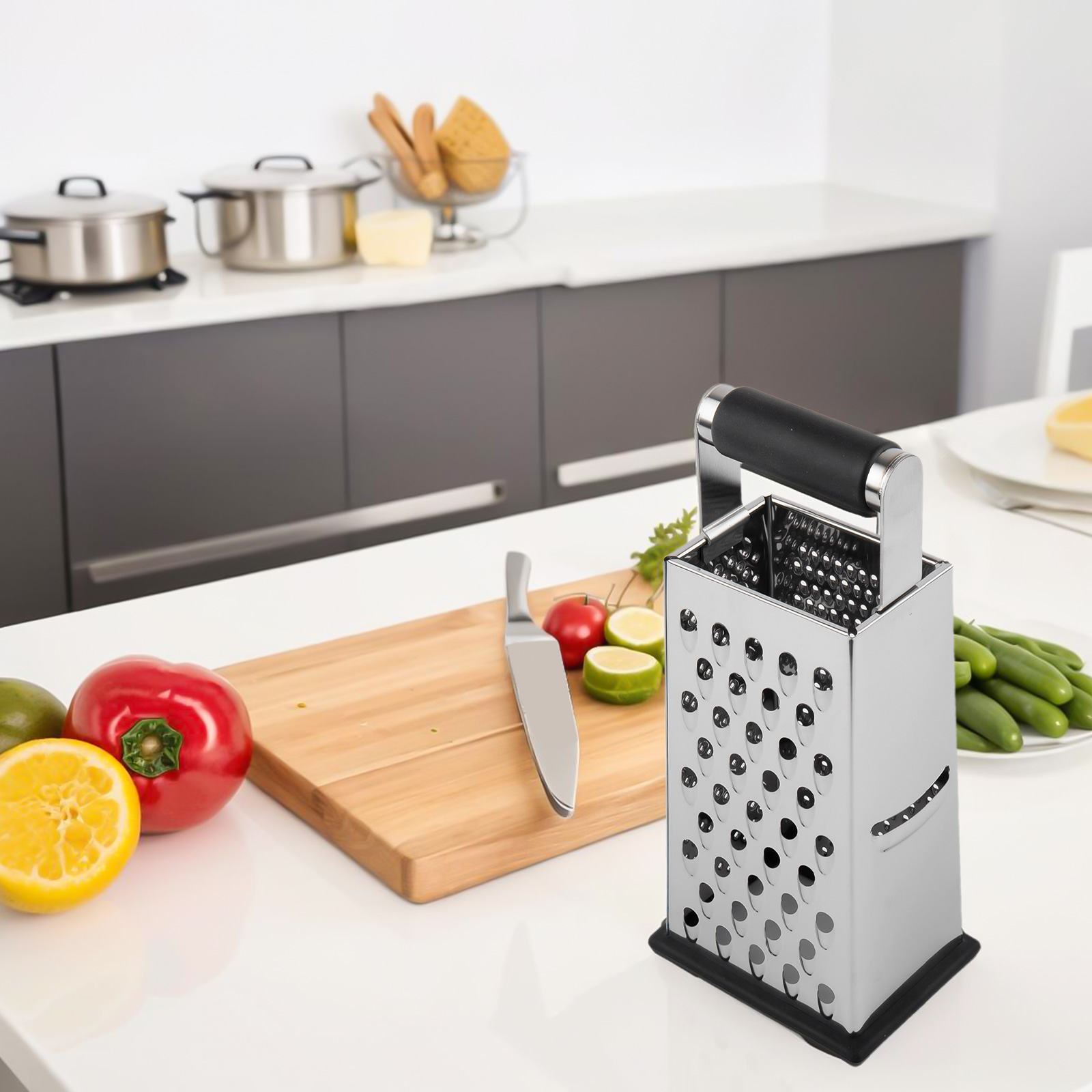 4-seitige Edelstahl-Reibe mit  – Cheese Grater Box Bewertung und Preis